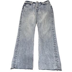 FRAME Le Piper Straight Leg Jeans 29 Light Wash Raw Hem High Rise